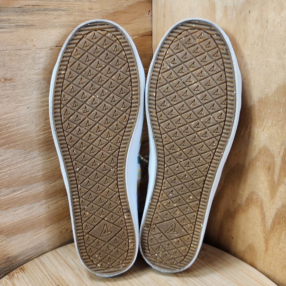 Sperry Pastel Striped Canvas Sneakers - White, Yellow, Pink, Blue, Green - Picture 8 of 9